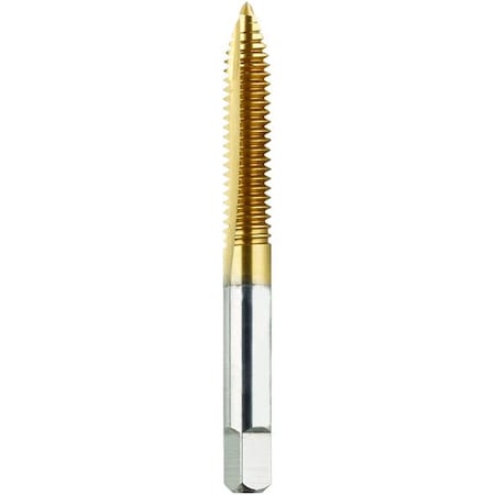 Spiral Point Tap, Series 2047G, Imperial, GroundUNC, 1428, Plug Chamfer, 2 Flutes, HSS, TiN Coat